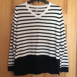 Craft & Barrow  Black and white striped sweater